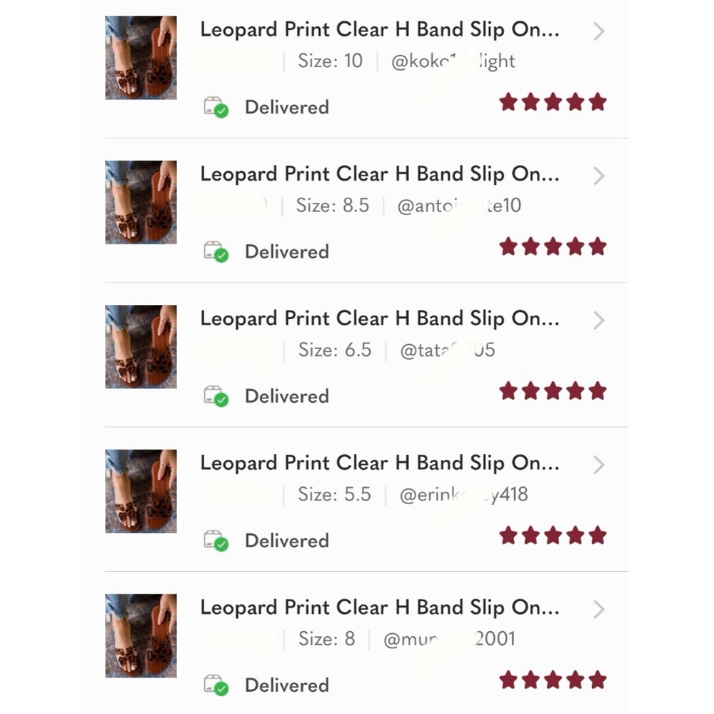 Leopard Print Clear H Band Slip On Sandals - Picture 7 of 9